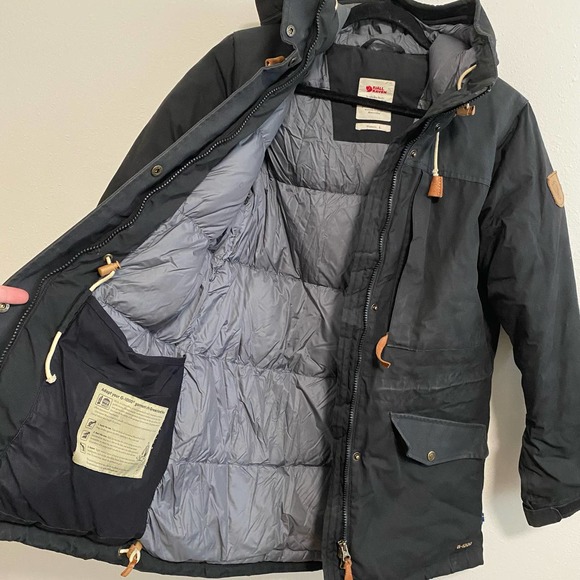 Fjallraven Women's Sarek Parka Coat Down Black Size L but fits like M - Picture 6 of 10